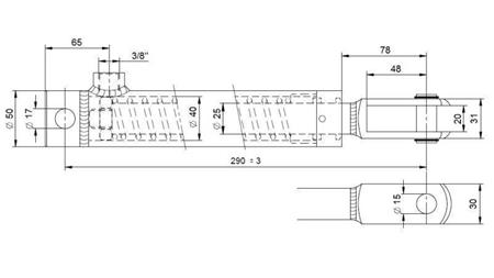 СПИРАЧЕН ЦИЛИНДЪР С ВЪТРЕШНА ПРУЖИНА 25/70mm