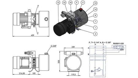 МИНИ ХИДРАВЛИЧЕН АГРЕГАТ 380V AC (0.75 kW) - 3.7 cc - 5.2 литра/мин - резервоар 4 литра