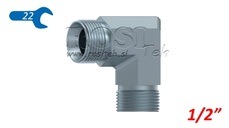 ΥΔΡΑΥΛΙΚΟΣ ΓΩΝΙΑΚΟΣ 90° BSP ΣΥΝΤΟΜΟΣ ΑΝΔΡΑΣ-ΑΝΔΡΑΣ 1/2