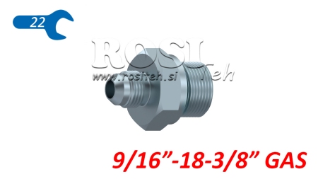 REDUKTOR HYDRAULICZNY 9/16 JIC74°-3/8 GAZ