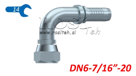 ΥΔΡΑΥΛΙΚΗ ΣΥΝΔΕΣΗ DKJ JIC74° ΘΗΛΥΚΟ ΓΩΝΙΑ 90° DN6-7/16-20