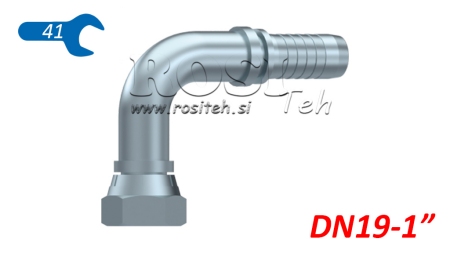 HYDRAULISK ANSLUTNING BSP HON ELBOW 90° DN19-1