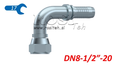 ΥΔΡΑΥΛΙΚΗ ΣΥΝΔΕΣΗ DKJ JIC74° ΘΗΛΥΚΟΣ ΕΛΒΟ 90° DN8-1/2-20