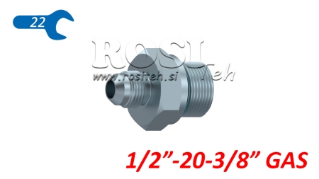REDUKTOR HYDRAULICZNY 1/2 JIC74°-3/8 GAZ