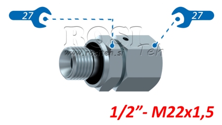ХИДРАВЛИЧЕН ДВОВИЯЧНИК УВОЙНИ ВИЯЧЕН СПОЙ АОВР ЕД BSP1/2 - M22X1,5