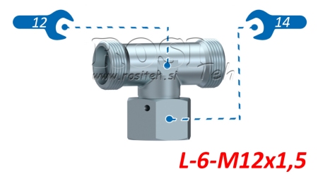 HIDRAVLIČNI T KOM L-6 Z VRTLJIVO MATICO CENTRALNO M12x1,5