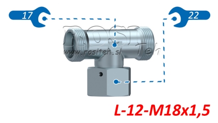 HIDRAVLIČNI T KOM L-12 Z VRTLJIVO MATICO CENTRALNO M18x1,5