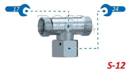 ХИДРАВЛИЧЕН ТРОЙНИК S-12 С ЦЕНТРАЛНА ВЪРТЯЩА ГАЙКА M20X1,5