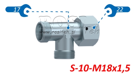 HIDRAVLIČNI T KOM S-10 Z VRTLJIVO MATICO STRANSKO M18x1,5