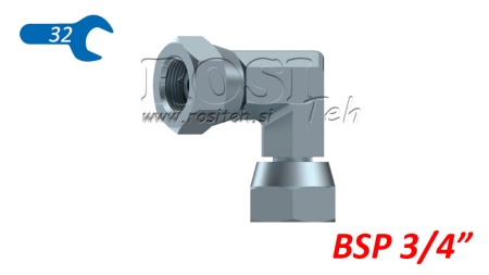 HIDRAVLIČNO KOLENO 90° KRATKO DVOJNA VRTLJIVA MATICA BSP3/4