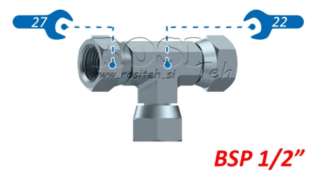 HIDRAVLIČNI T KOM VRTLJIVA MATICA BSP 1/2
