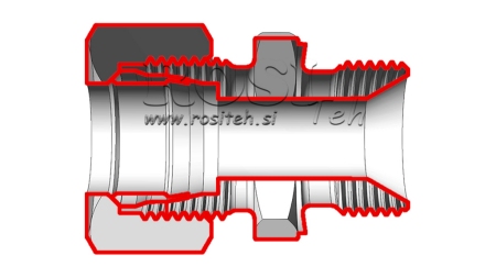 HYDRAULICKÝ DVOJITÝ SKRUTKOVÝ SPOJ S MATICOU AS16-BSP3/4