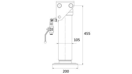 ENKELVERKANDE HYDRAULISK STÖD BEN 300MM - 5.000KG