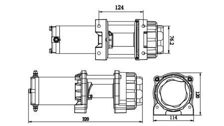 12 V ЕЛЕКТРИЧЕСКА ЛЕБЕДКА RS-3500 - 1585 kg - CИНТЕТИЧНО ВЪЖЕ - ECO