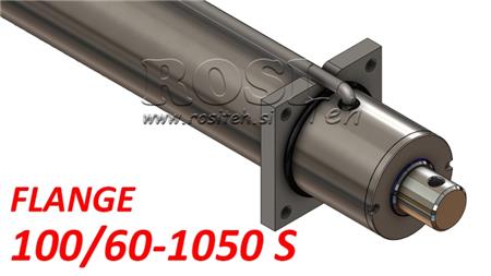 cilindru hidraulic cu placă de montare și țevi 100/60-1050