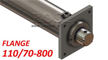 CYLINDER HYDRAULICZNY Z PŁYTĄ MONTAŻOWĄ 110/70-800