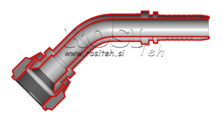 ХИДРАВЛИЧНА ВРЪЗКА DKJ JIC74° ЖЕНСКИ ЛАКЪТ 45° DN25-1 5/16-12