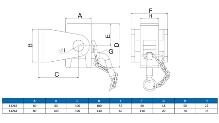 NOSIK DO WÓZKA KIPER KESONA DO WÓZKA WIDŁOWEGO 60x80mm eco