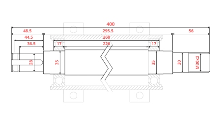ΑΤΣΑΛΙΝΟΣ ΑΞΟΝΑΣ ΓΙΑ ΔΙΣΚΟΣ 400MM (ΑΡΙΣΤΕΡΟ ΣΠΕΙΡΩΜΑ)