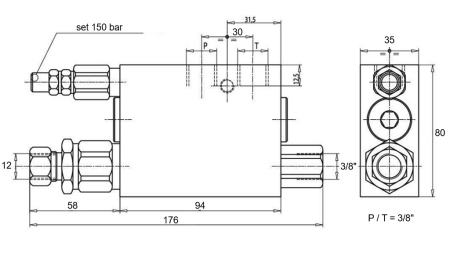 SIŁOWNIK HYDRAULICZNY 60/40-165 Z ZAWOREM PRZEŁĄCZAJĄCYM – PŁUG DO UPRAWY GLEBY