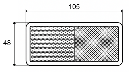 PROSTOKĄTNE ODBLASKI POMARAŃCZOWE 105X48 (10SZT)