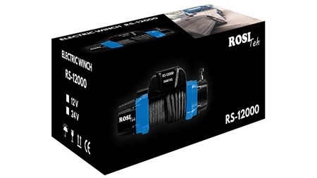 24 V ЕЛЕКТРИЧЕСКА ЛЕБЕДКА RS-12000 - 5440 kg - СИНТЕТИЧНО ВЪЖЕ - ECO