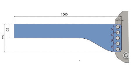 УНИВЕРСАЛНА МОНТАЖНА КОНЗОЛА ЗА ПРЕДНА ХИДРАВЛИКА НА ТРАКТОР CAT. 2 & CAT. 3 (1500 mm)