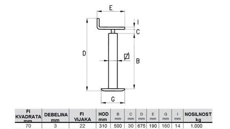 ПОДДРЪЖКА НА РЕЗБА (ВИСОЧИНА 675mm - ХОД 310mm) - 1,000KG
