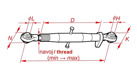 ГОРНИ ТЕГЛИЧ С РЕЗБА КАТ 1  M27X3 - 680/880