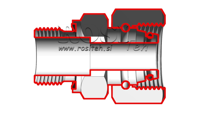 ΥΔΡΑΥΛΙΚΟΣ ΔΙΠΛΟΣ ΣΥΝΔΕΤΗΡΑΣ ΕΙΣΑΓΩΓΗΣ ΣΠΕΙΡΩΜΑΤΟΕΙΔΗΣ ΣΥΝΔΕΣΜΟΣ AOVR ED BSP1/2 - M22X1,5