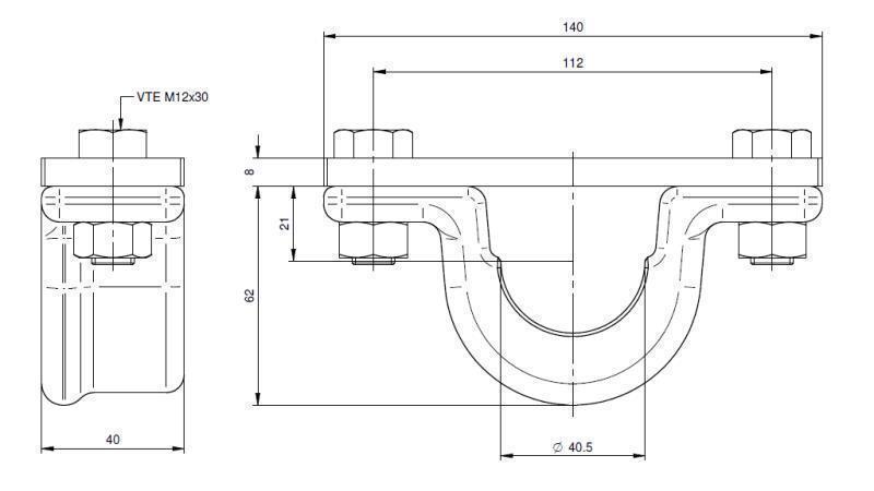 SUPORT CILINDRU TELESCOPIC FI40-A