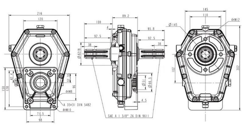 MULTIPLICATOR GR.3 -1:3 INLET MASCULIN - OUTLET MASCULIN