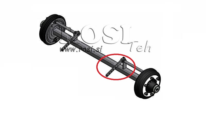 DŹWIGNIA HAMULCA DO OSI PRZYCZEPY