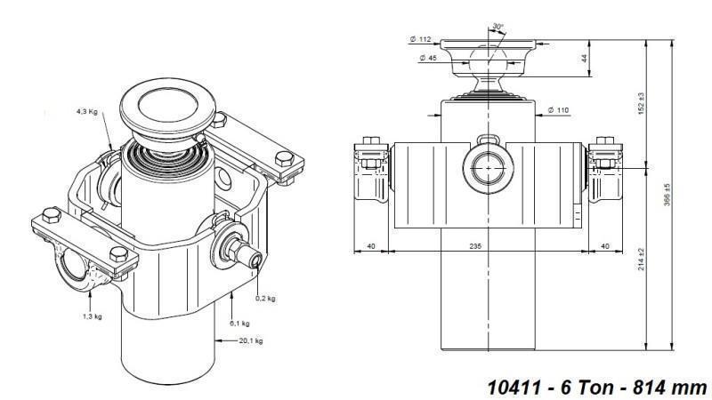 CYLINDER TELESKOPOWY KOMPAKTOWY 4 STOPNIE 814mm x110 -KULKA