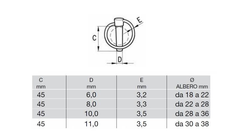 OKRĄGŁY KLIPS BEZPIECZEŃSTWA 8 mm (8 SZT) - wymiary