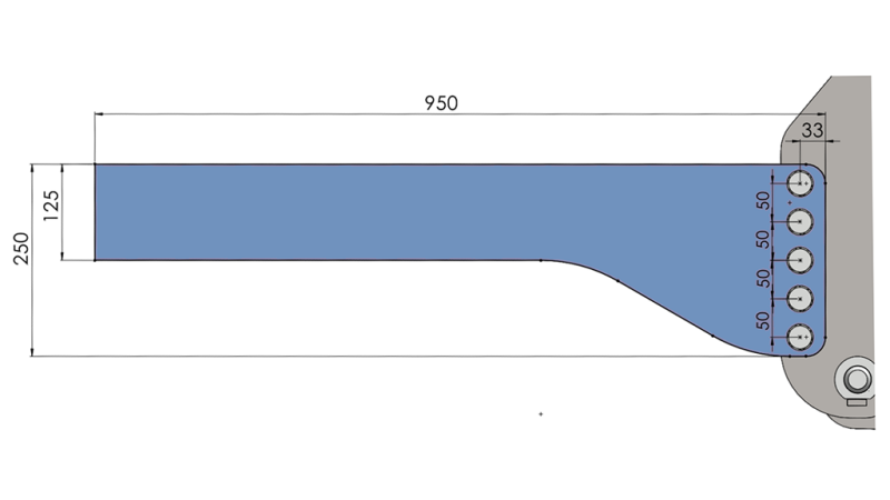 УНИВЕРСАЛНА МОНТАЖНА КОНЗОЛА ЗА ПРЕДНА ХИДРАВЛИКА НА ТРАКТОР CAT. 2 & CAT. 3 (950 mm)