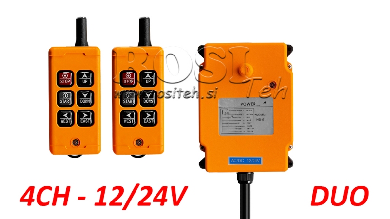 RADIO FJERNKONTROLL 4CH - 12/24V DUO
