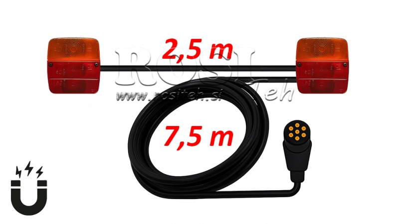MAGNETISK LYSSETT MED KABEL 7.5M+2.5M