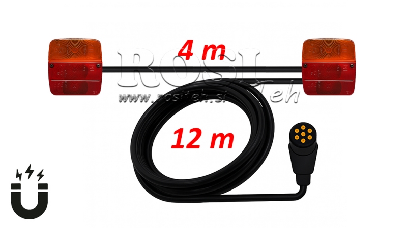 SADA MAGNETICKÝCH SVETIEL S KÁBLOM 12M+4M