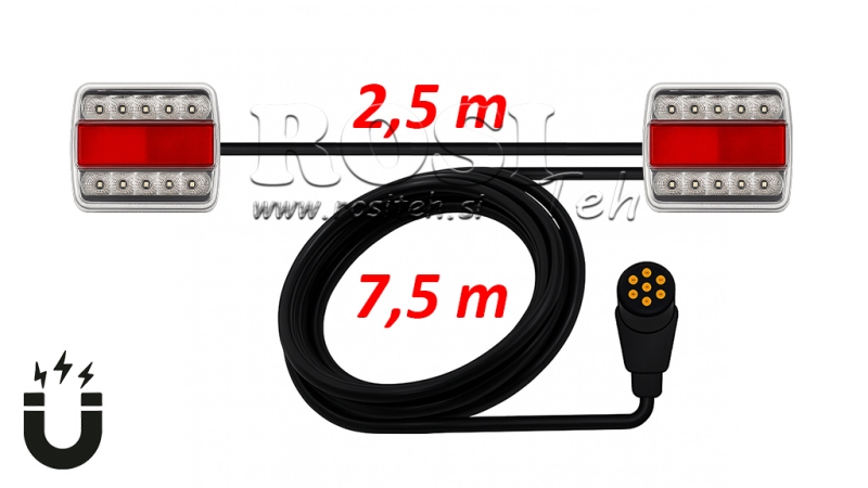 ΣΕΤ ΜΑΓΝΗΤΙΚΟΥ ΦΩΤΟΣ LED ΜΕ ΚΑΛΩΔΙΟ 7.5M+2.5M