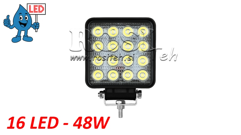 LEDOWA LAMPKA ROBOCZA - ŚWIATŁO 16 LED 48W 12V-24V