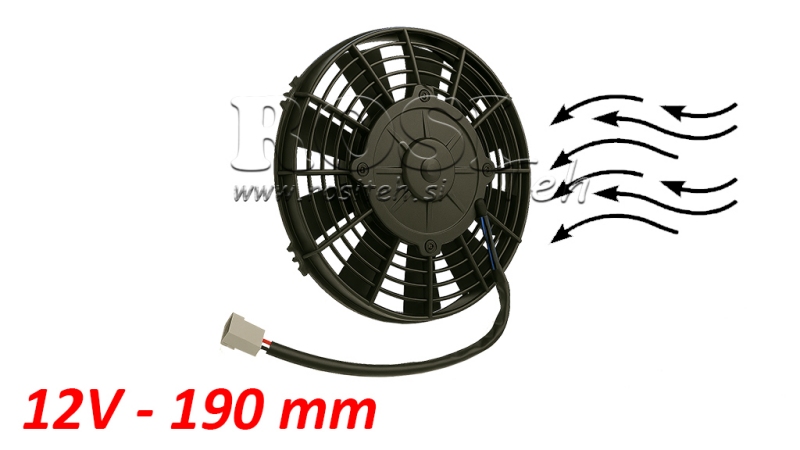 AXIAL VIFTE 190MM TRYKKER 12V