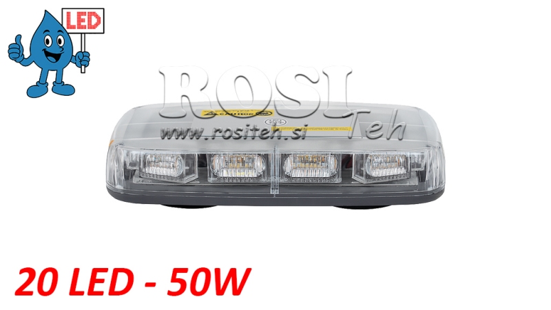 LED MAGNETISK STROBE ROTERENDE LYS 20 LED 50W 12V-24V