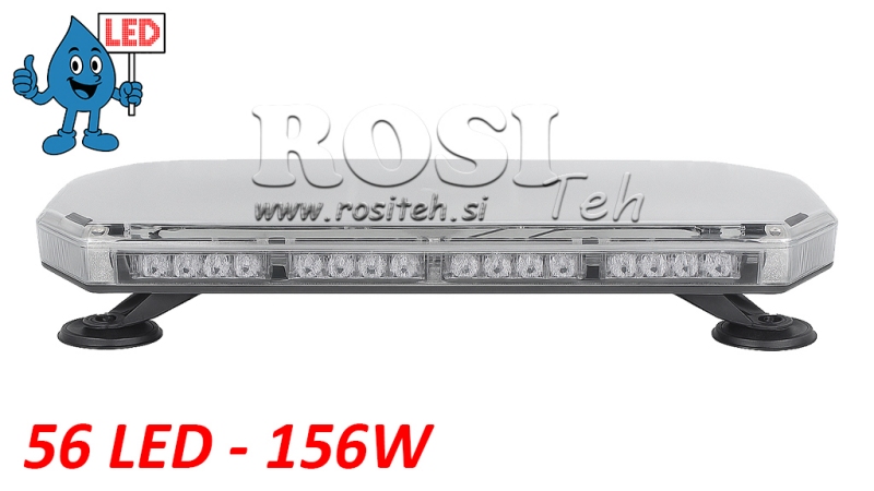 LED MAGNETISK STROBELYKT ROTERENDE LYS 56 LED 156W 12V-24V