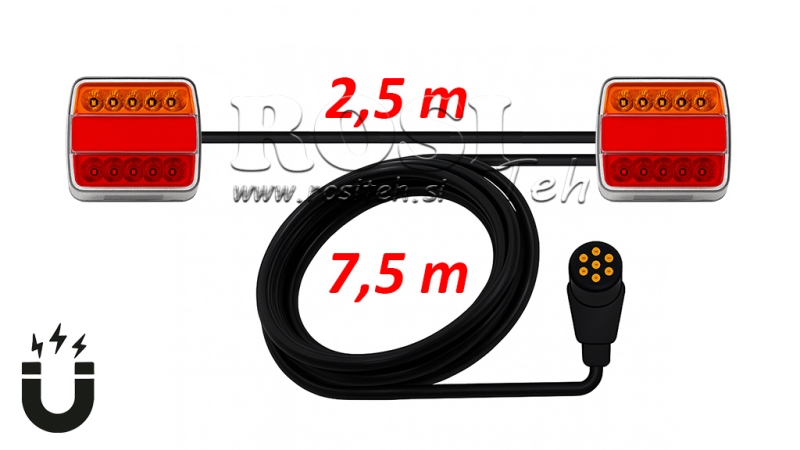 MAGNETICKÉ LED ZADNÉ SVETLÁ S KÁBLOM