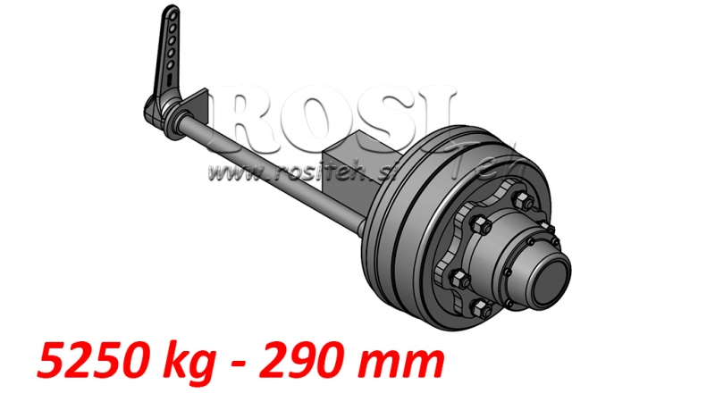PUOLI-AKSELIT JARRUILLA 5.250 KG L.290 MM