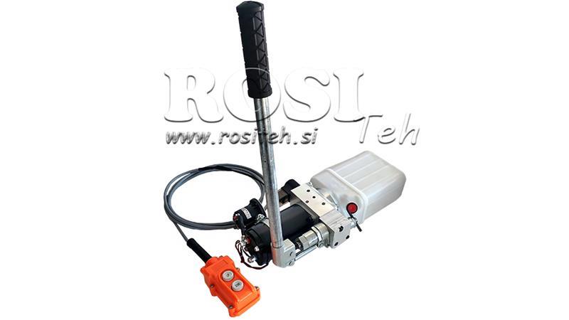 МИНИ ХИДРАВЛИЧЕН АГРЕГАТ 24V DC - 0.8kW = 0.5cc - 1.5 литра - еднофазен модул (PVC) с ръчна помпа
