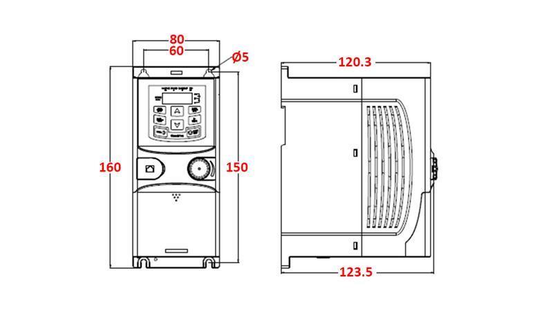 CONVERTOR DE FRECVENȚĂ-INVERTER 3Faze 0.75kW GD20-0R7G-4-EU