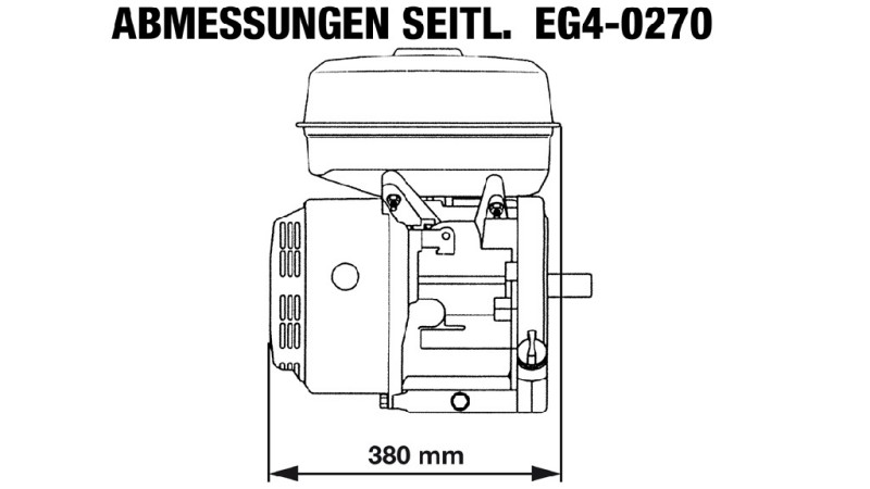 motor pe benzină EG4-270cc-6.56kW-8.92CP-3,600 RPM-H-KW25x88.2-începere manuală