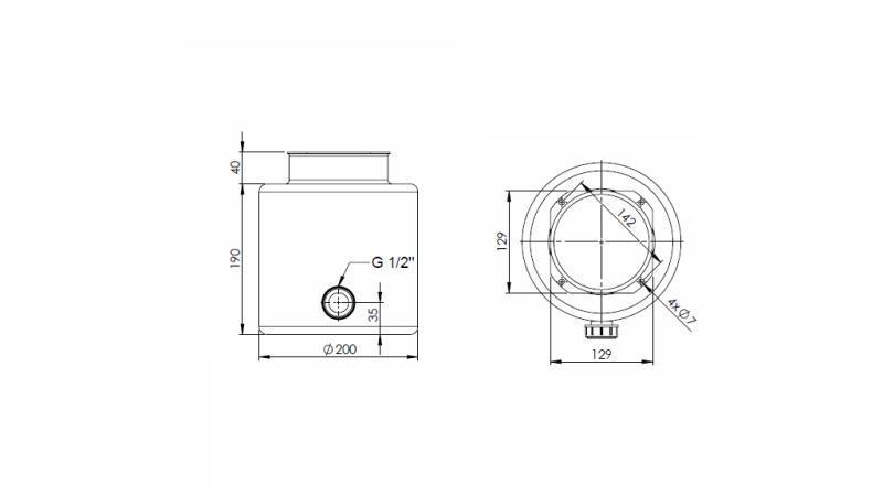 REZERVOR METALIC RULAT PP 6 LITRI ORIZONTAL-VERTICAL - dimensiuni